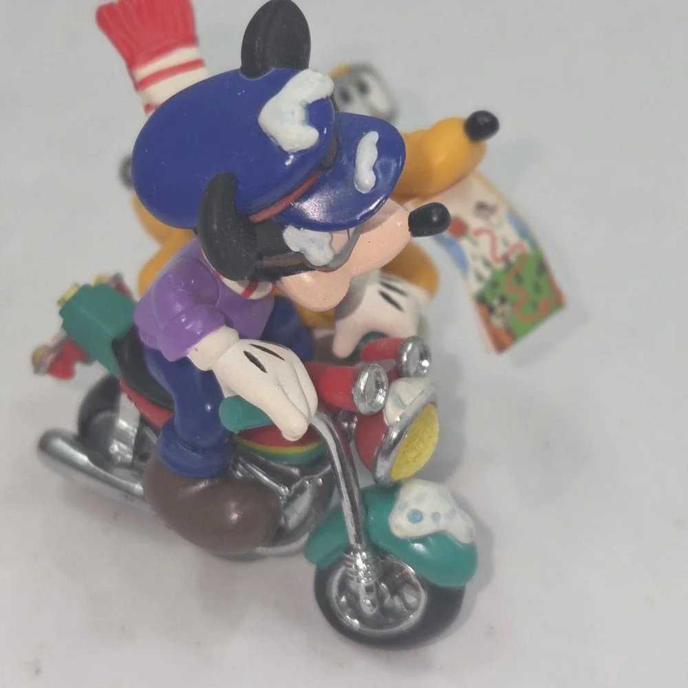 VTG 1996 Enesco Treasury Christmas Ornament Motorcycle Mickey Mouse Pluto...